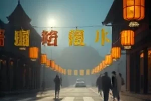 雾港回声剧照:雨夜灯塔下的人影与斑驳铁门